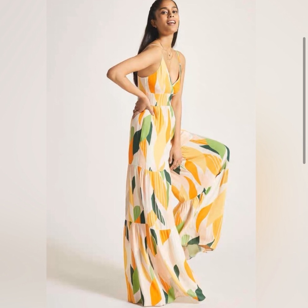 NWT Anthropologie (12) hutch Wide Leg Flounced Jumpsuit - Picture 2 of 12